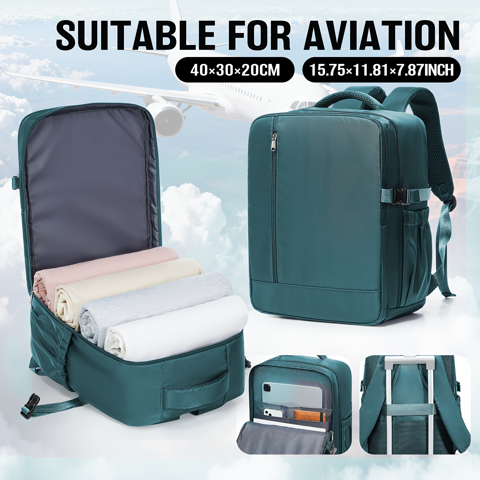backpack travel airplane approved 40L Carry On, Airline with Laptop Compartment & Packing Cubes This travel backpack is equipped with a trolley strap to make your traveling easier and less burdensome Flight-Approved Ryanair Cabin Backpack: Carry-On
