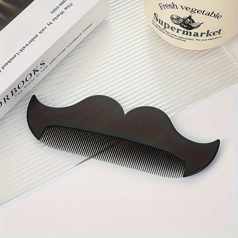 

Mini 12cm Mustache-shaped Beard Comb - Unscented, Plastic , Compact Grooming And Styling Tool For Men - Ideal For Travel And Gift Sets