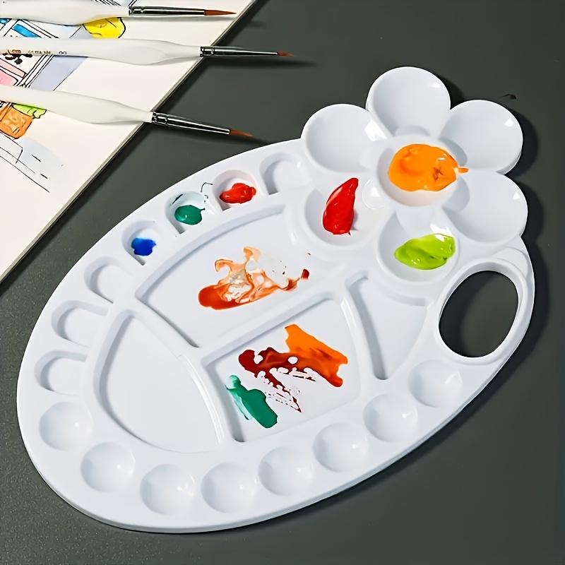 22pcs Art Paint Tray Palette Plastic Pallet For Kids Or Pupils To