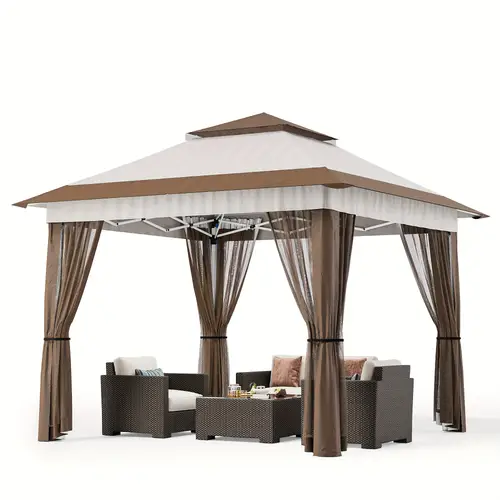 13 13 11 11 up with mosquito netting outoor canopy tent with 4 sandbags 8 stakes 4 ropes roller bag up canopy tent for lawn backyard garden deck grey beige white black