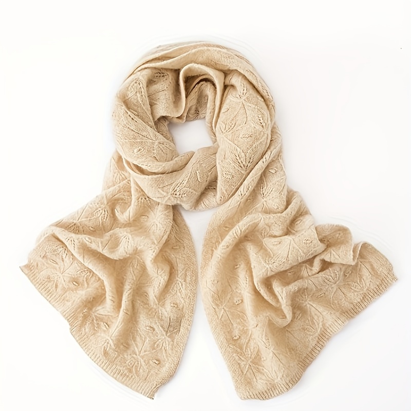 

Beige Cashmere Scarf For - Elegant, Soft, And Warm Long Knit Wrap For All , Casual And Formal , Fashion Accessory | Cozy Winter Accessory | Solid Color Cashmere Scarf, Luxury Scarf