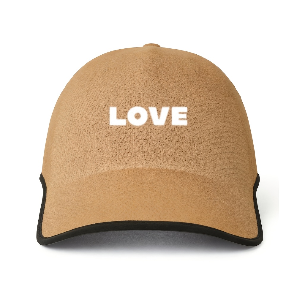 Minimalist LOVE Letter Integrated Seamless Baseball Cap | Simulated Heat Transfer Printing | Unisex Golf Enthusiasts Outdoor Sports Games Daily Commute. Cap
