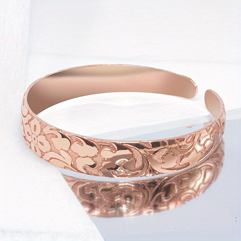 

Elegant Copper Women's Bangle - Bohemian Style, Open Cuff Bracelet For And Party Gifts, Ideal Christmas & Birthday Present, Fashion Accessory