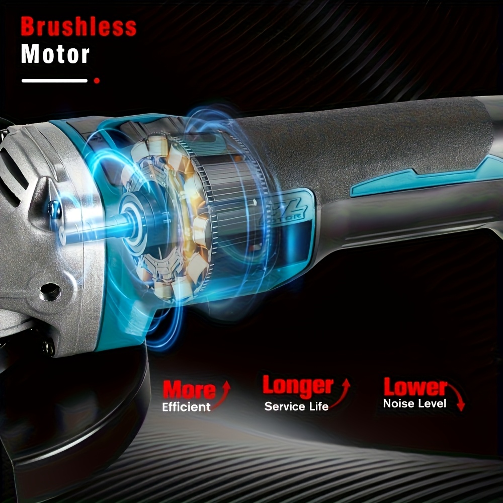 2000W Borstelloze Elektrische Haakse Slijper, 125mm Metalen Hout Slijpen en Polijsten Elektrisch Gereedschap Set, Geschikt voor Meubeldecoratie, Industriële Tuinscène, Verjaardagscadeau voor Echtgenoot, Compatibel met YOFIDRA Batterij, Slijper Elektrisch Gereedschap