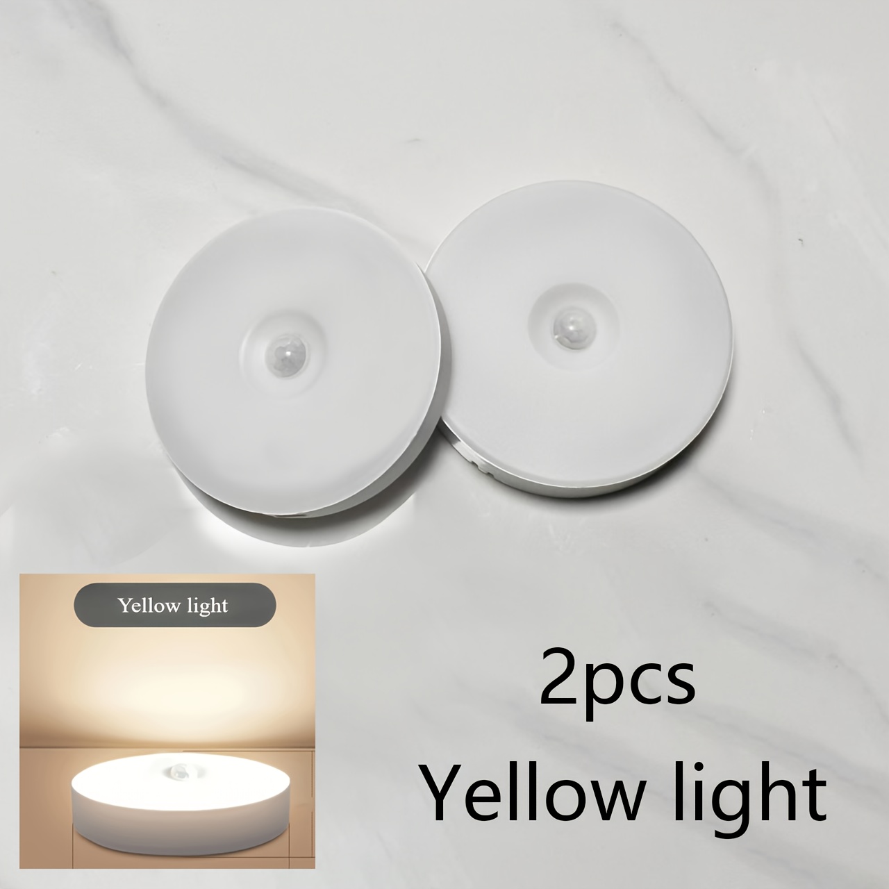 1pc/2pcs 8LED Night Light, Motion Sensor Night Light - Ultra-sensitive PIR detection for instant on/off - Energy efficient, from dusk to dawn - Perfect for bathrooms, bedside tables, stairs, hallways, cabinets - Hassle-free installation