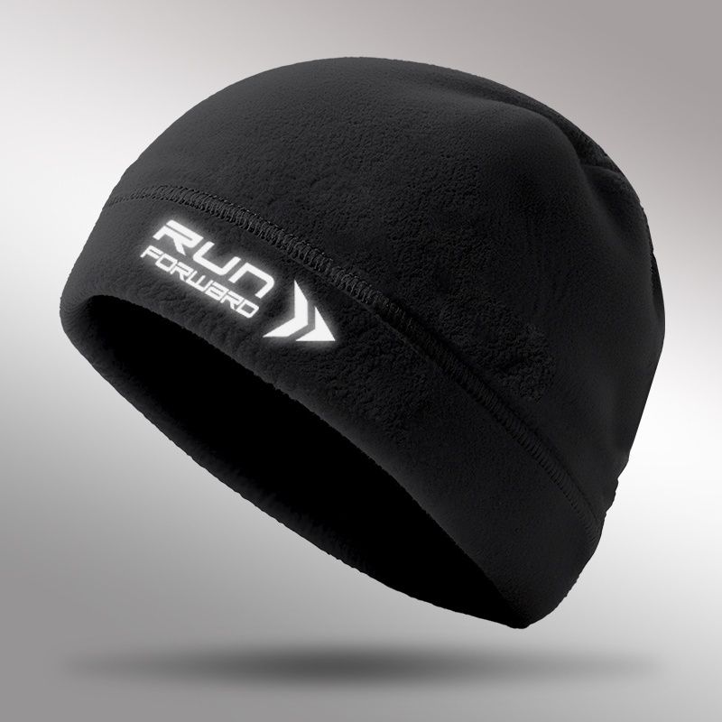 Sporty Outdoor Reflective Cycling And Running Hat, Winter -lined Warm Casual Versatile Unisex Beanie