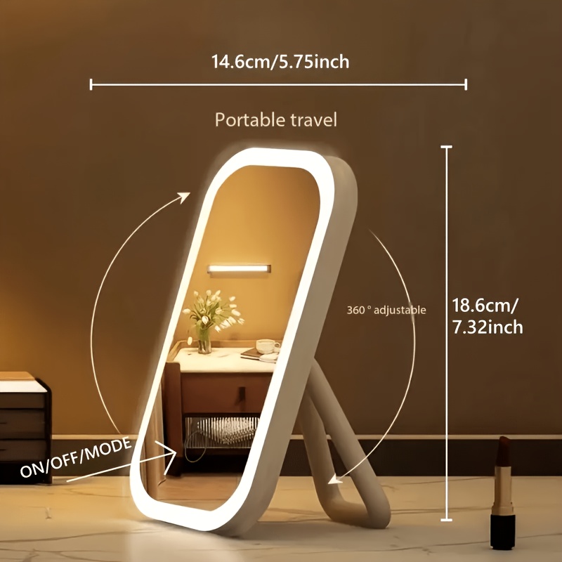 LED Makeup Mirror with 3-Color Smart Adjustable Brightness
