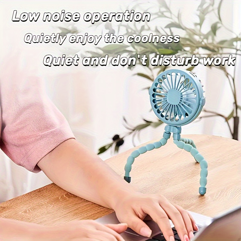 1pc portable octopus fan flexible tripod usb rechargeable handheld electric fan ideal for stroller travel outdoor use plastic material gift for friends holiday gift birthday gift details 10