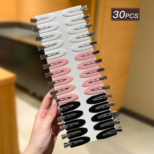 30pcs macaron color fashionable versatile easy solid color duckbill hair clip suitable for home use and