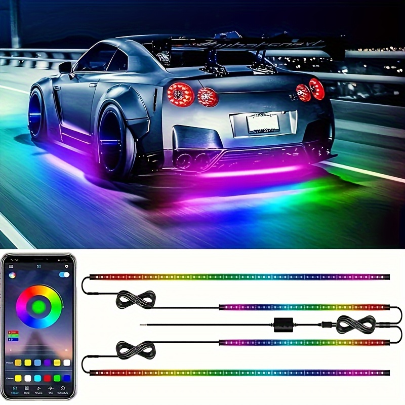 

Revolutionize Your Ride: Led Underglow Kit, 16m Colors & Dynamic Chasing - Easy App & Remote Control For All Vehicles
