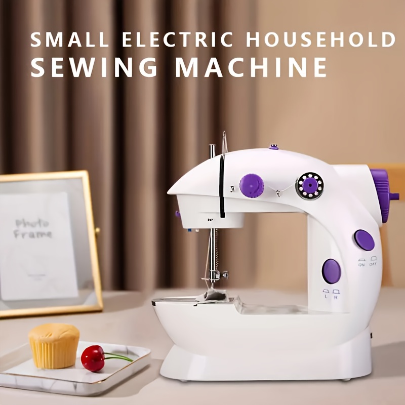 

230v Electric Mini Sewing Machine With 2 And Foot Pedal, Automatic Sewing Kit With 2 Thread Bobbins, 2 Empty Bobbins And Needle, Automatic Portable Sewing Kit, White