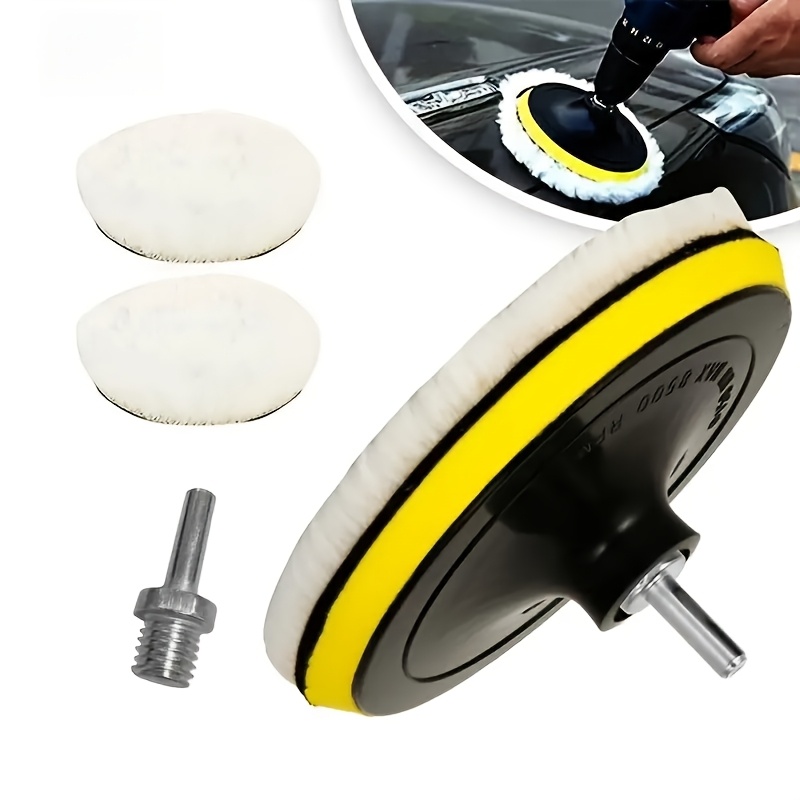 

5pcs Universal Car Cleaning And Polishing Disk Set With Self-adhesive Fur, Auto Detailing Waxing Kit