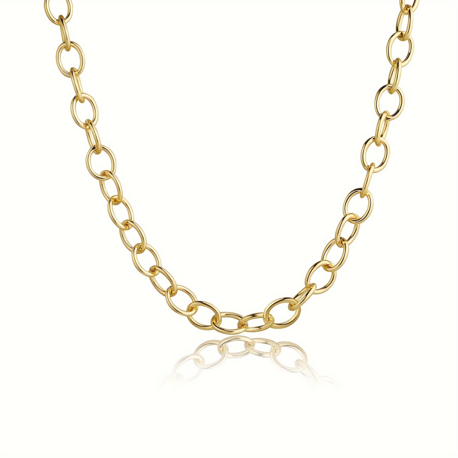 Thick Chain Necklace OT Buckle Lock Bone Chain