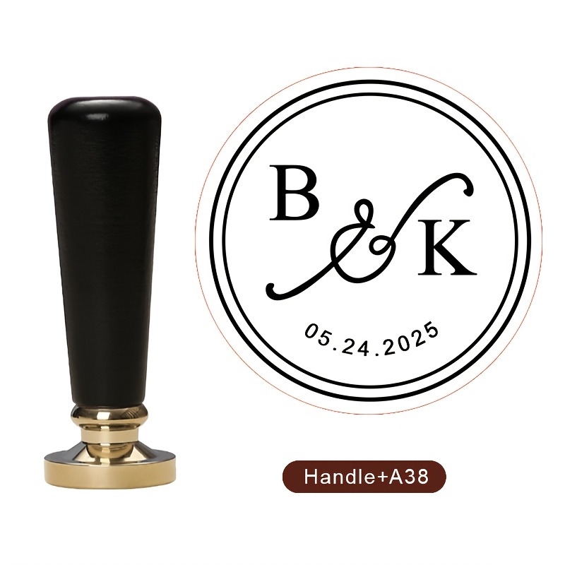 TEMU Customize 1 Set Wax Seal Stamp, With (handle+2.5cm/0.98in Wax Seal Stamp Head), Removable Brass, Personalized Wax Seals For Envelope Sealing,