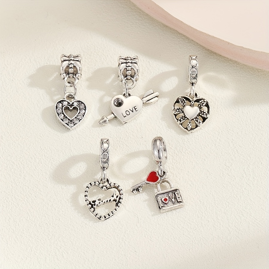 5pcs Ethnic Style Retro Love Key Lock Pendant Set