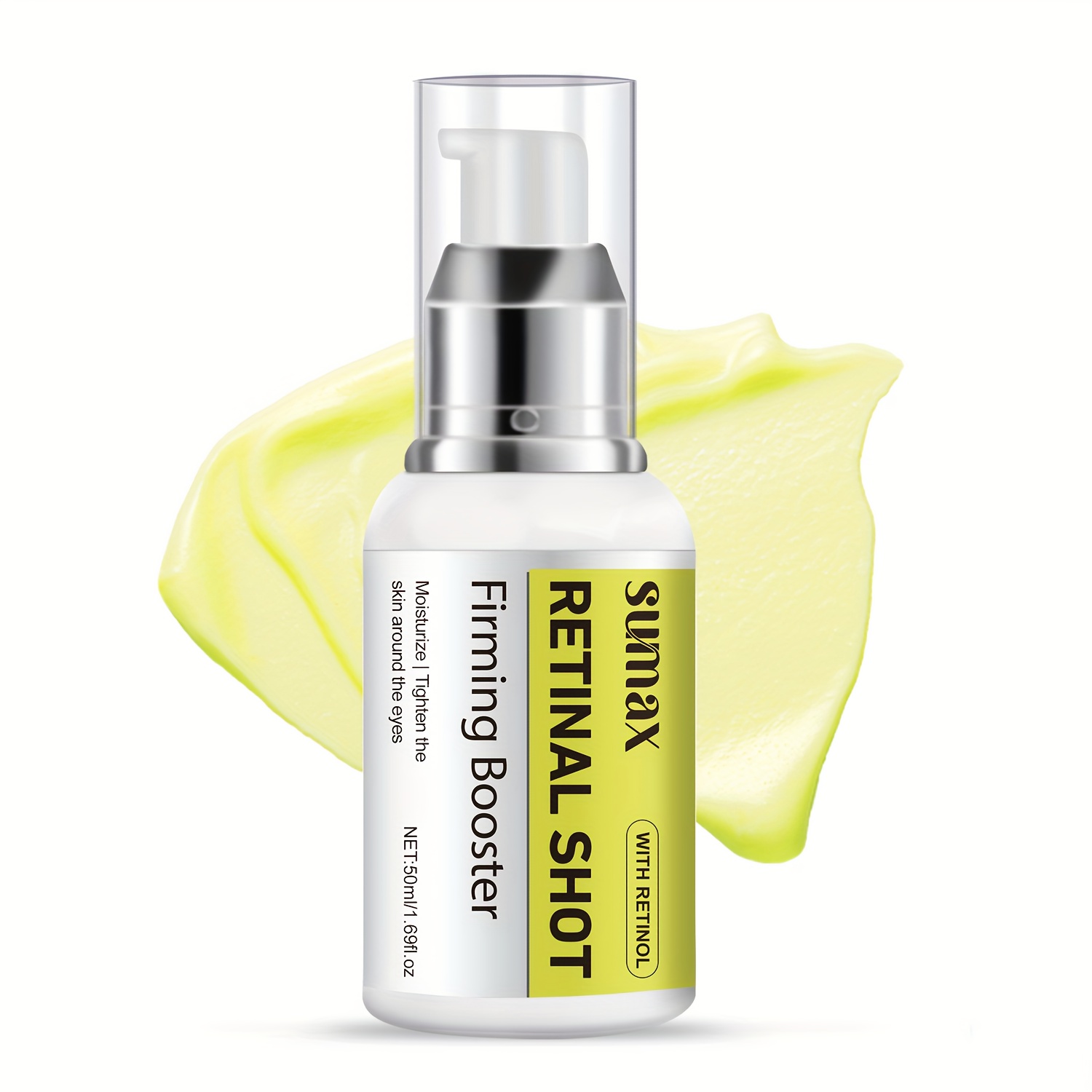 Image of 50ml White Press Bottle Retinol Firming Eye Cream With Added Niacinamide , Refreshing Texture, Quick Absorption Without Stickiness, Moisturizing And Water Locking, Women's