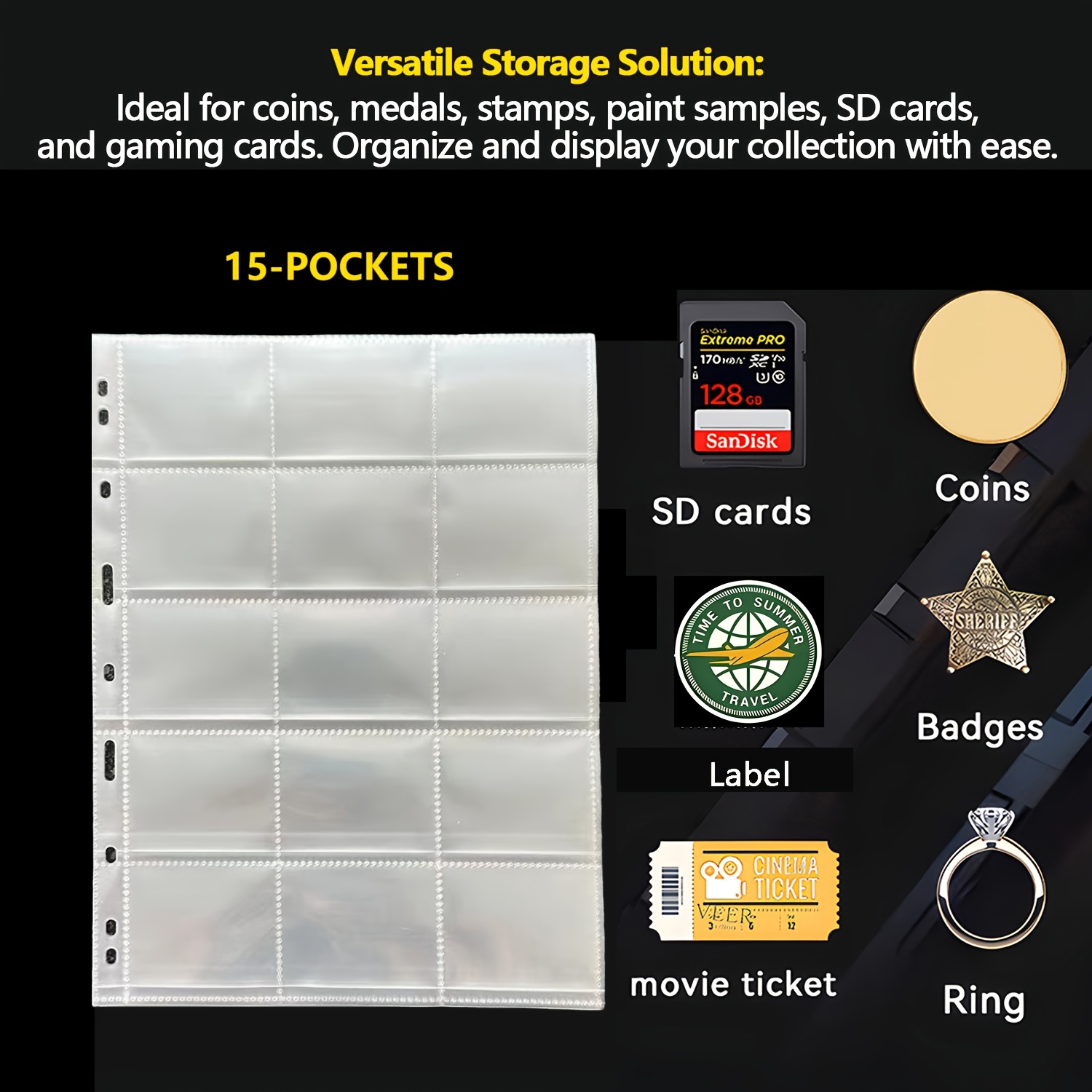 premium 10 50 sheets x 15 pocket sheets album - Temu