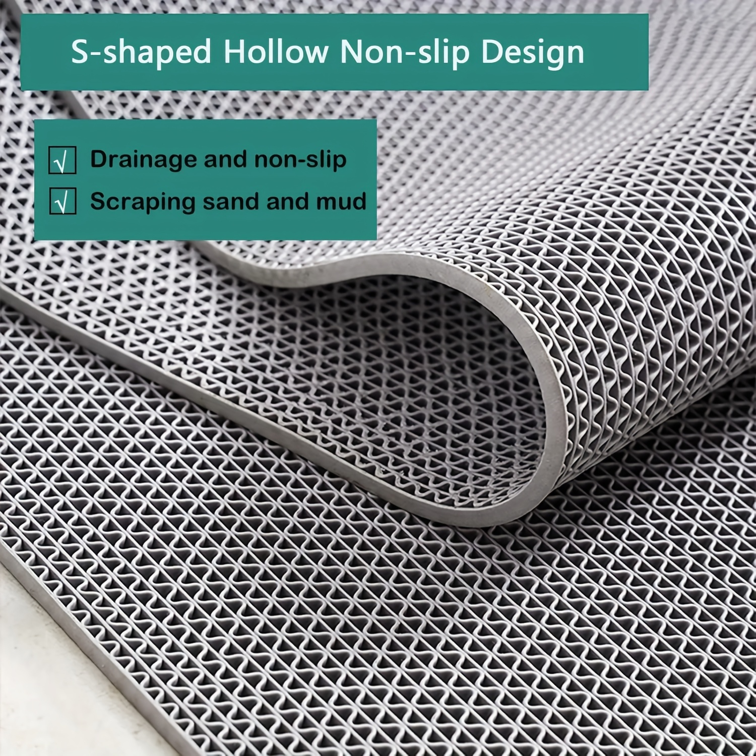 s shaped hollow non slip bath mat high quality anti skid   mat with   easy to   polypropylene fibers for bathroom kitchen hand wash only bath mats for bathroom kitchen floor safety modern floor decor Product details 3