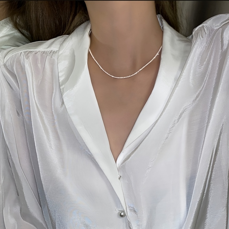 Heartbeat Promise Light Collarbone Chain 925 Silver Necklace