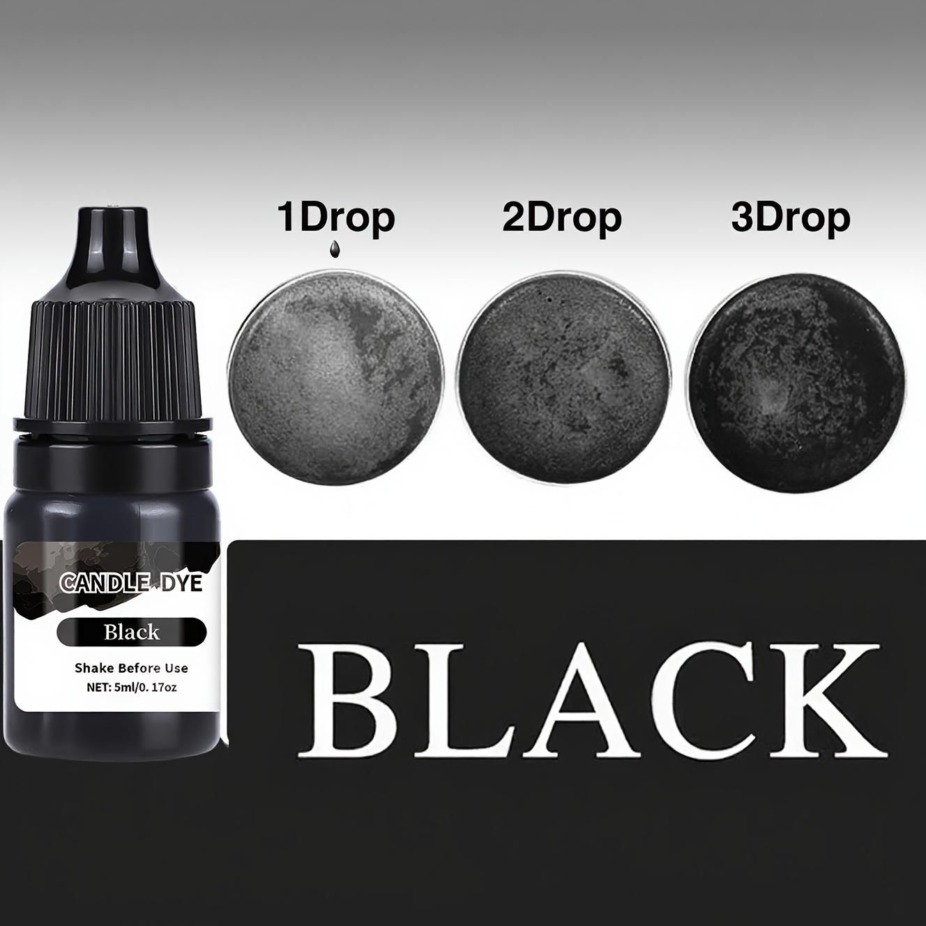 Black 5ml High-concentrate Liquid Candle Dye For Diy Scented Candles – Vibrant Candle Making Supplies