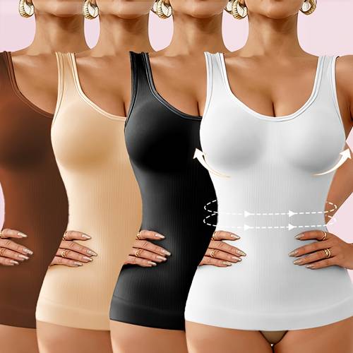 womens tummy control shapewear cami top seamless ribbed compression undergarment for abdominal support waist trainer