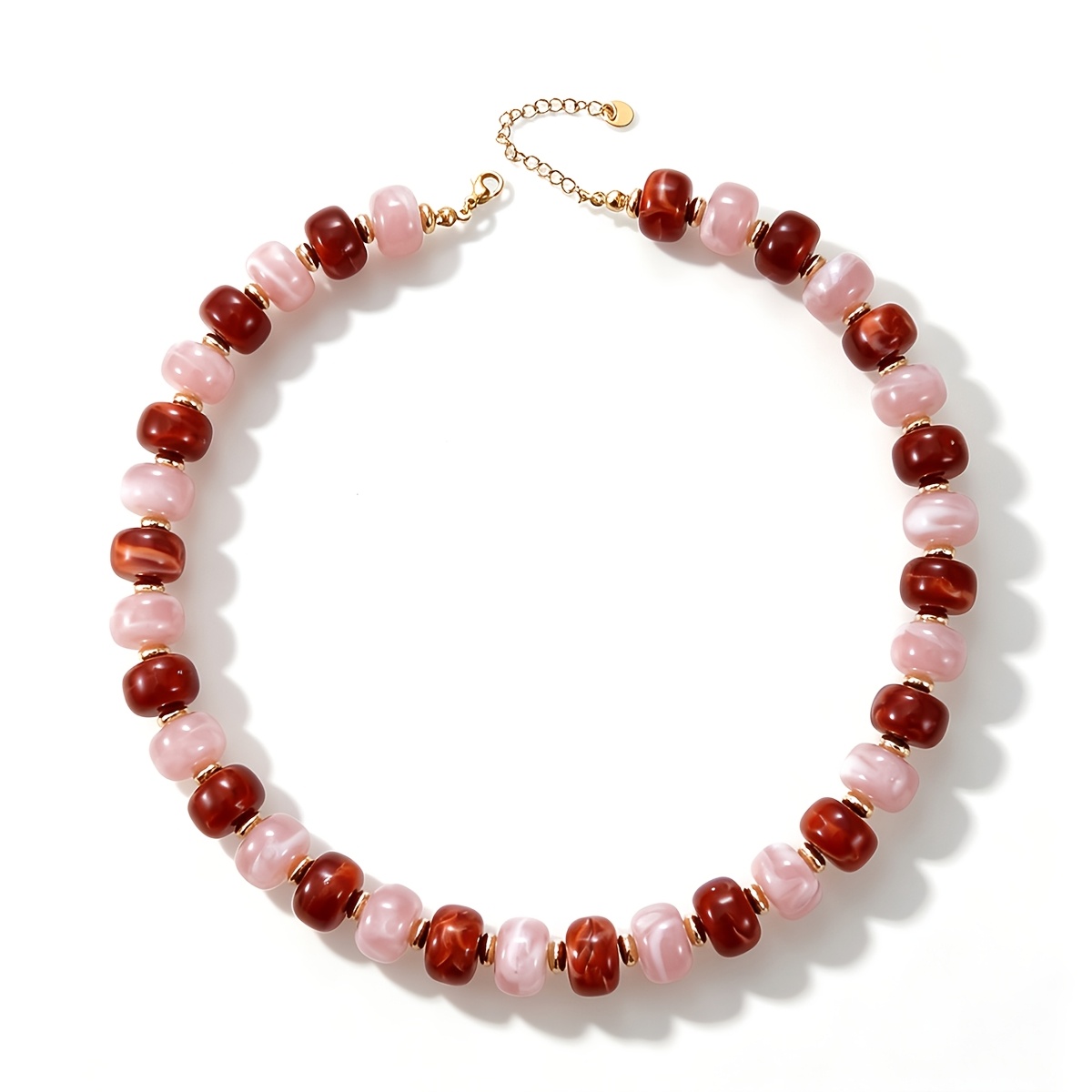 TEMU 1pc Colourful Abacus Bead Necklace For Women Charming Bohemian-style Resin Necklace Fashion Jewelry Gift Summer Jewelry Beach Holiday Jewelry