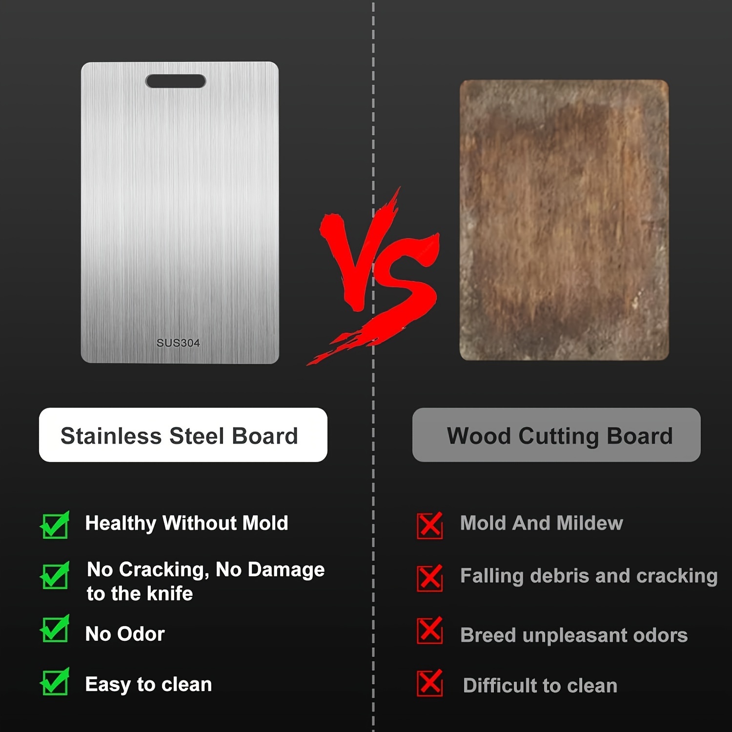 2024 premium titanium chopping board double sided food grade stainless steel for kitchen dining durable easy to clean ergonomic kitchen chopping board sleek metallic rustresistant material details 2