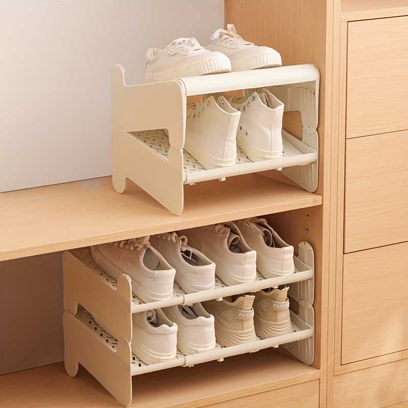 2/4 Layer Adjustable Shoe Rack, Stackable Shoe Organizer, Space-Saving Storage Shelf, White, Home and * Shoe Tower, Entryway Shoe Organization, Adjustable Shoe Rack, Space-Saving Shoe Organizer, Shoe Organizer Rack, Storage Corner Floor Shoe Rack, Entryway, *, Closet, Living Room, Garage, *.