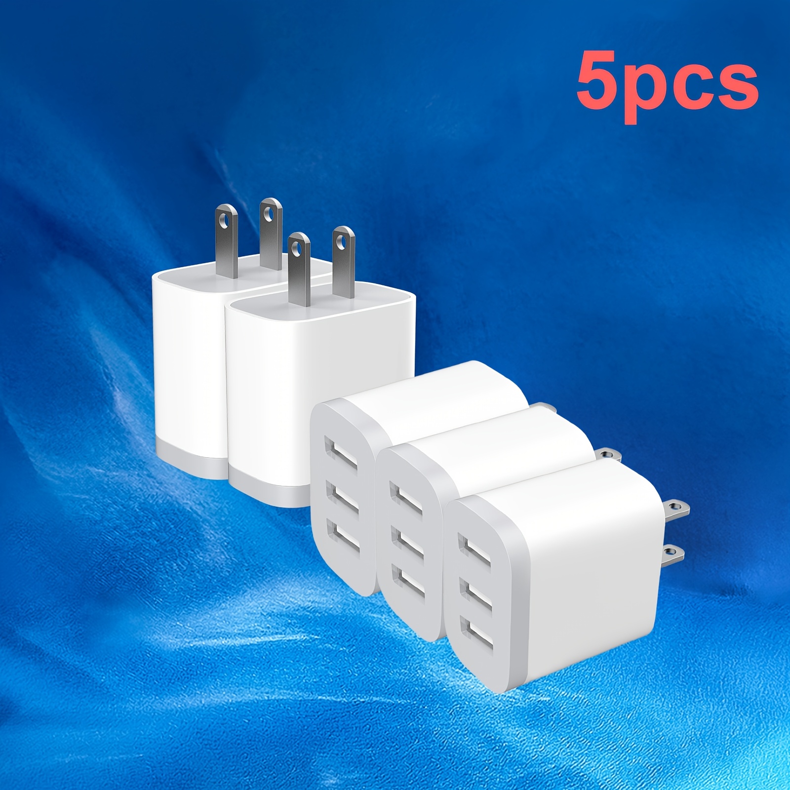 TEMU Usb Charger Cube, Wall Charger Plug, 3- Port Usb Adapter Power Plug Charging Station Box Base For I Phone 16 15 14 13 Pro Se 11 Pro Max/ X/ 8/ 7