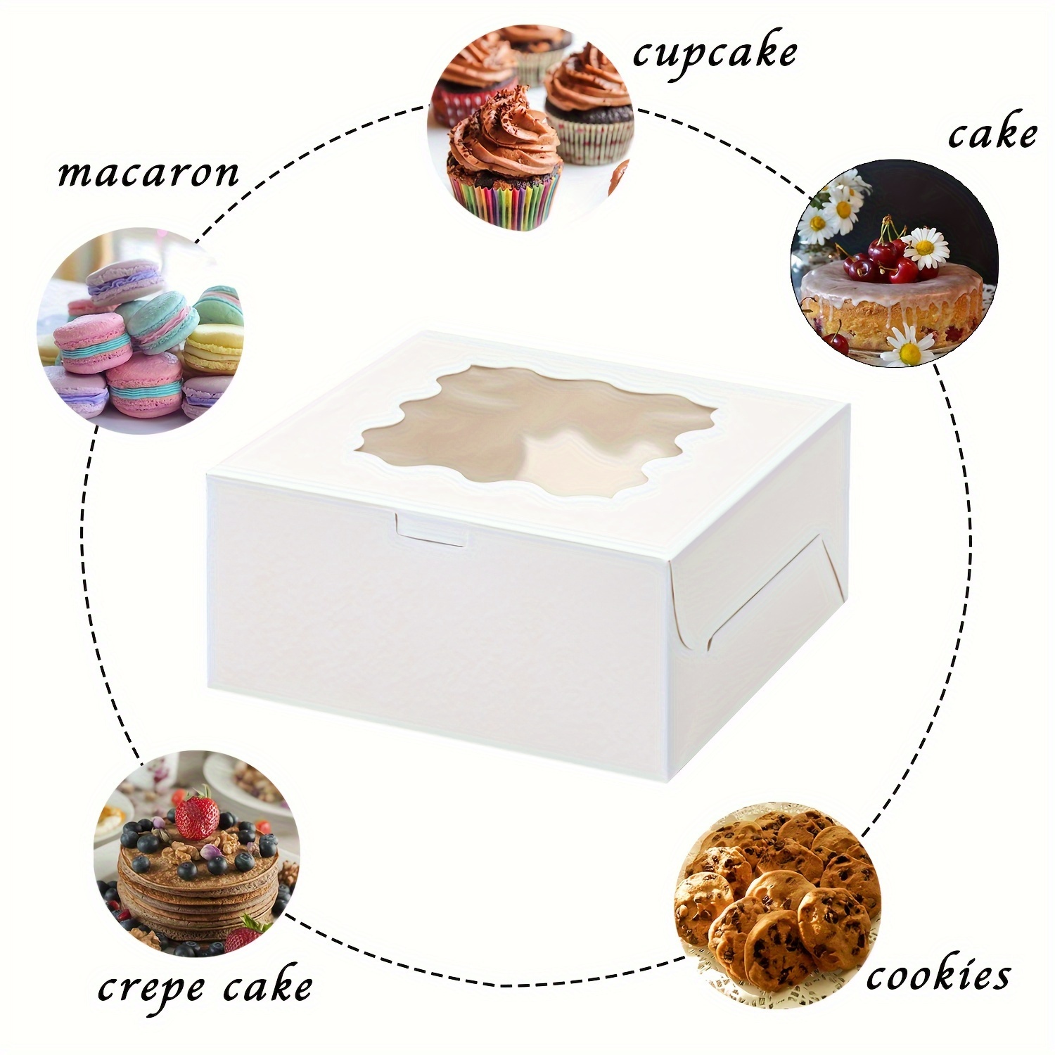 50pcs 8x8x2 Inches Bakery Boxes With Window Cookies Boxes Chocolate Covered Strawberries Boxes Pretzel Boxes Cakesicle Browines Boxes Pid 1