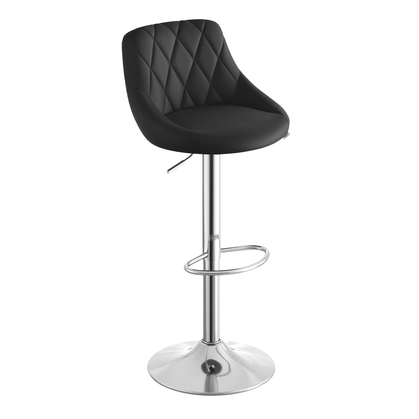 Modern Swivel Bar Stools with Artificial Leather, 360° Adjustable Height