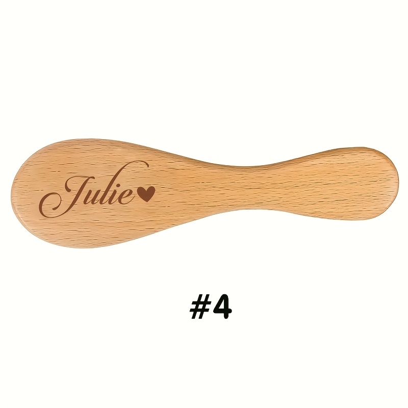 Image of 1pc Custom Engraved Hairbrush With Goat Hair Bristles, Soft Bristles For Gentle Hair Care, Ideal For , Unique Keepsake, Hair Brush Comb Brush Birth/baptism/birthday Shower Gifts