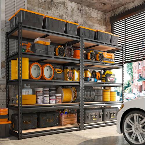 2000lbs garage shelving storage shelves heavy duty shelving 5 tier metal shelving units for garage shelves x35 5 w x 15 8 d adjustable metal shelving unit for garage shelves utility rack shelf for basement pantry closet shelves black utility shelves