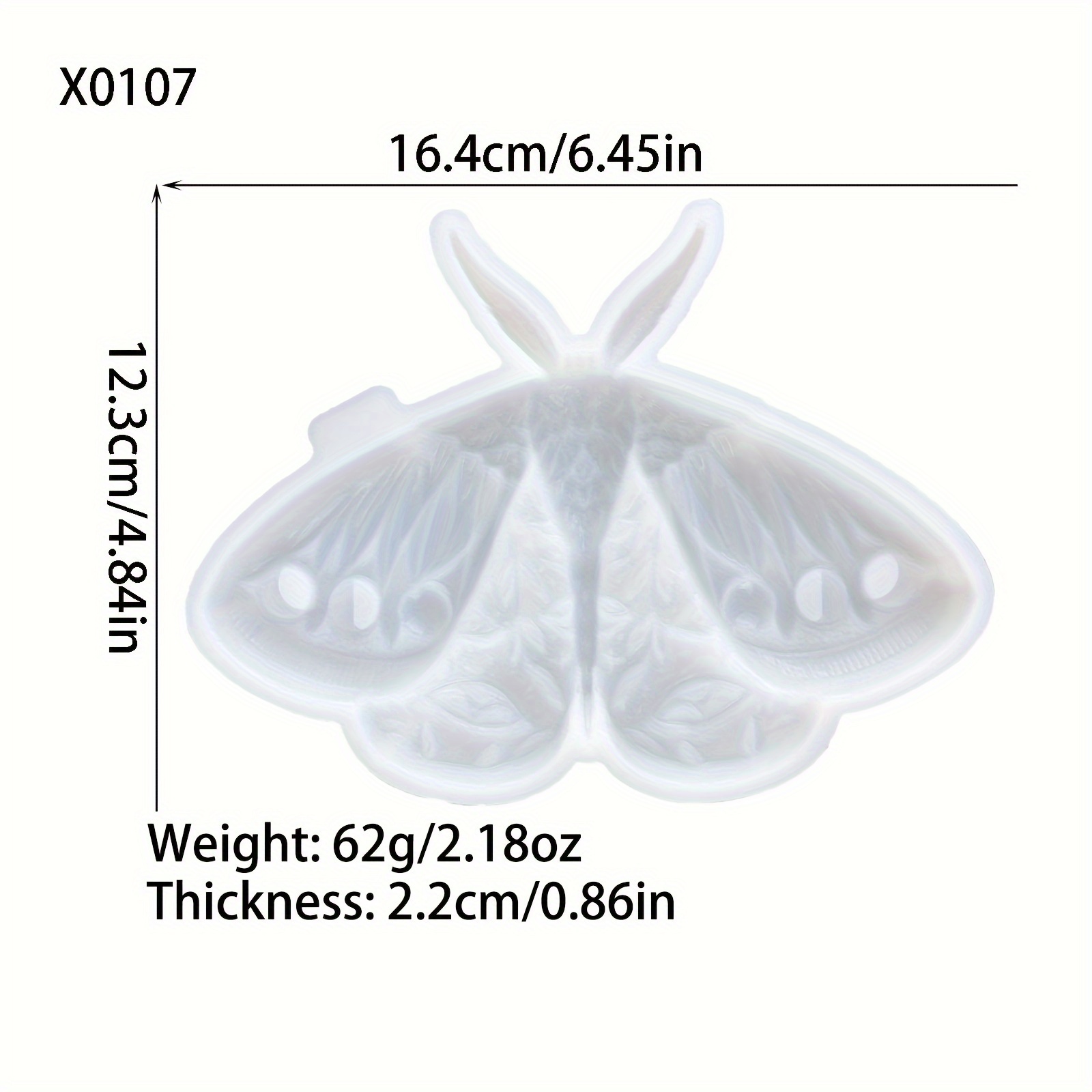 Image of Large Moth Silicone Mold For & Home Decor - Epoxy Resin Crafting, Floral Preservation, Wall Hanging Casting - Aix King Animal Insect Series