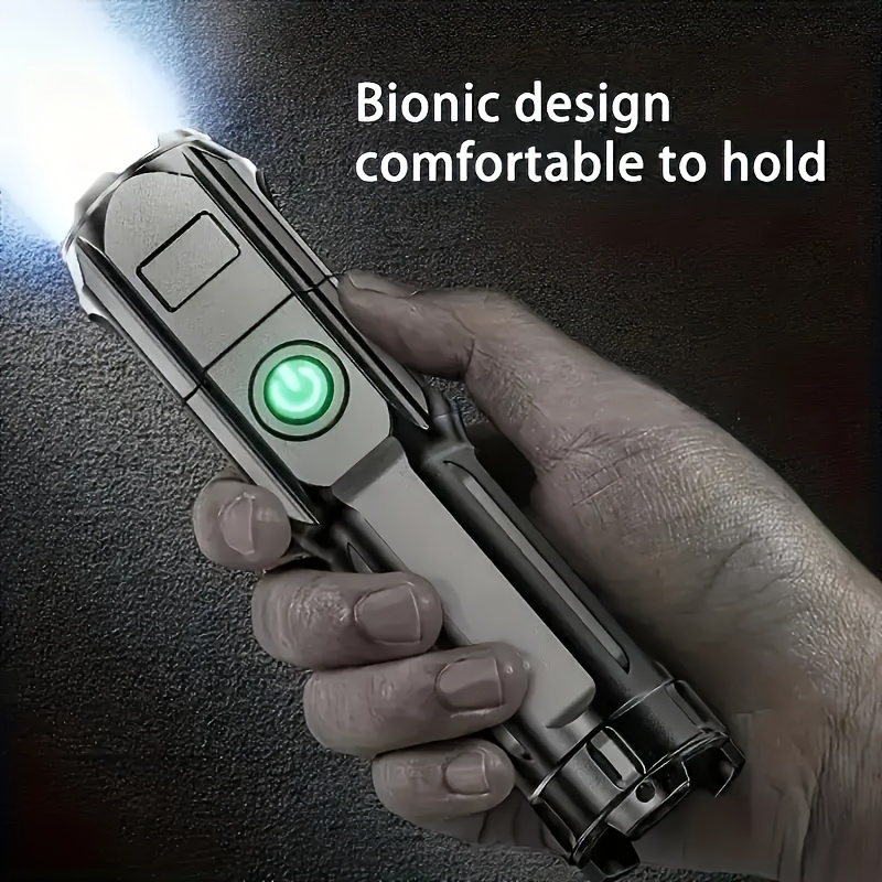 summer outdoor special edition portable high power flashlight 1000  long distance lighting 3 lighting   adjustable focus usb charging suitable for home and outdoor use outdoor lighting tool 1200 mah battery capacity Product details 4