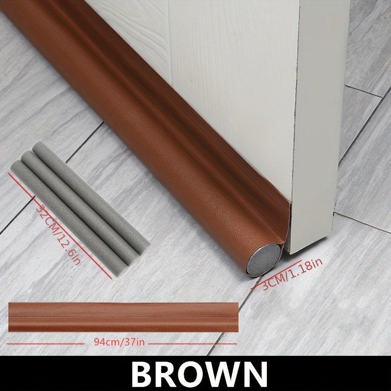 

Oil-rubbed Metal Under Door Draft Stopper, Fabric With Self-adhesive, Noise And Weather Blocker, Single-sided Pull Handle Barrier, 96cm - Brown (pack Of 1)