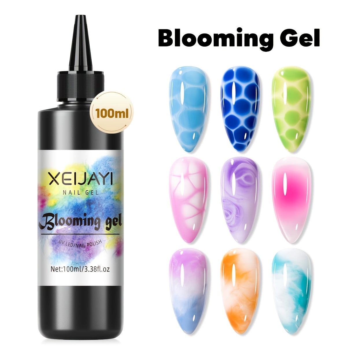 Image of 100ml Blooming Liquid---blooming Gel Smudge Nail, New Bottled Blooming Gel Smudge Gel Gradient Watercolor Liquid Shiny Long-lasting Nail Polish Gel Art Salon Gel