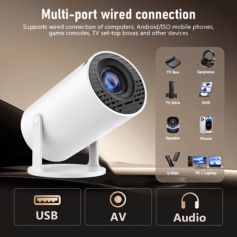 TEMU [2026 New Model] Mini Projector, Portable Projector, Video Projector, Supports 1080p, Home Projector, Native720p, Wifi Connection, Ansi120, No