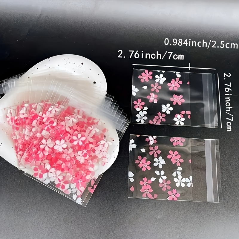 50pcs Cherry Blossom Design Self-Sealing Bags