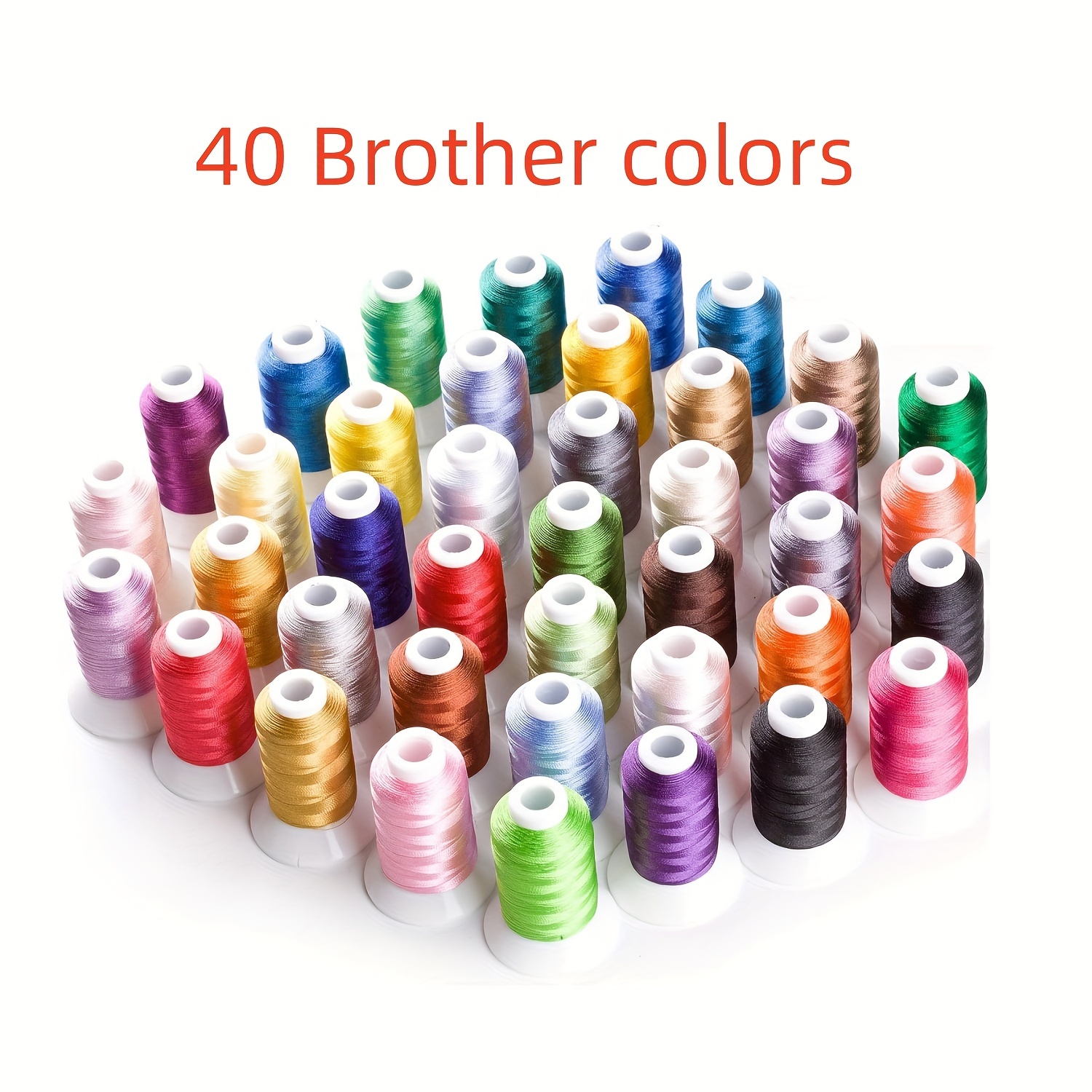 

40 Brother Colors Polyester Embroidery Machine Thread Kit 550y/500m Each Spool 40 Weight For Brother Singer Husqvarna Embroidery And Sewing Machines