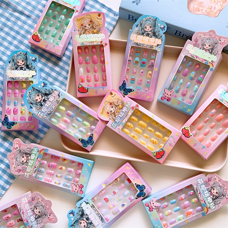 

Containing 144pcs Of Nail Stickers, Including Press-on Nails, Cartoon Designs, Waterproof Options, Varieties, Party Favors, And Birthday Presents.