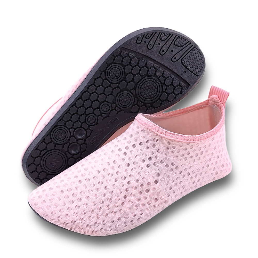 Image of Summer Kids' Stream Wading Shoes, Lightweight And Breathable Beach Socks, Solid Color Children' Shoes, For Baby Girls In Rose Red, Pink, Soft Sole, Blue, Light Purple For Water Sports