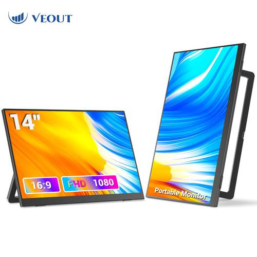 14-Inch Portable Monitor for Black Friday, Featuring IPS FHD 1920 X 1080P, USB C And HDTV , Designed for Laptops, Pcs, Phones, And , Complete with a Kickstand And Built-In Speakers