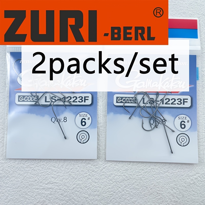 TEMU 2 Packs Of Carbon Hooks With Hole, Straight Shank, Long Shank