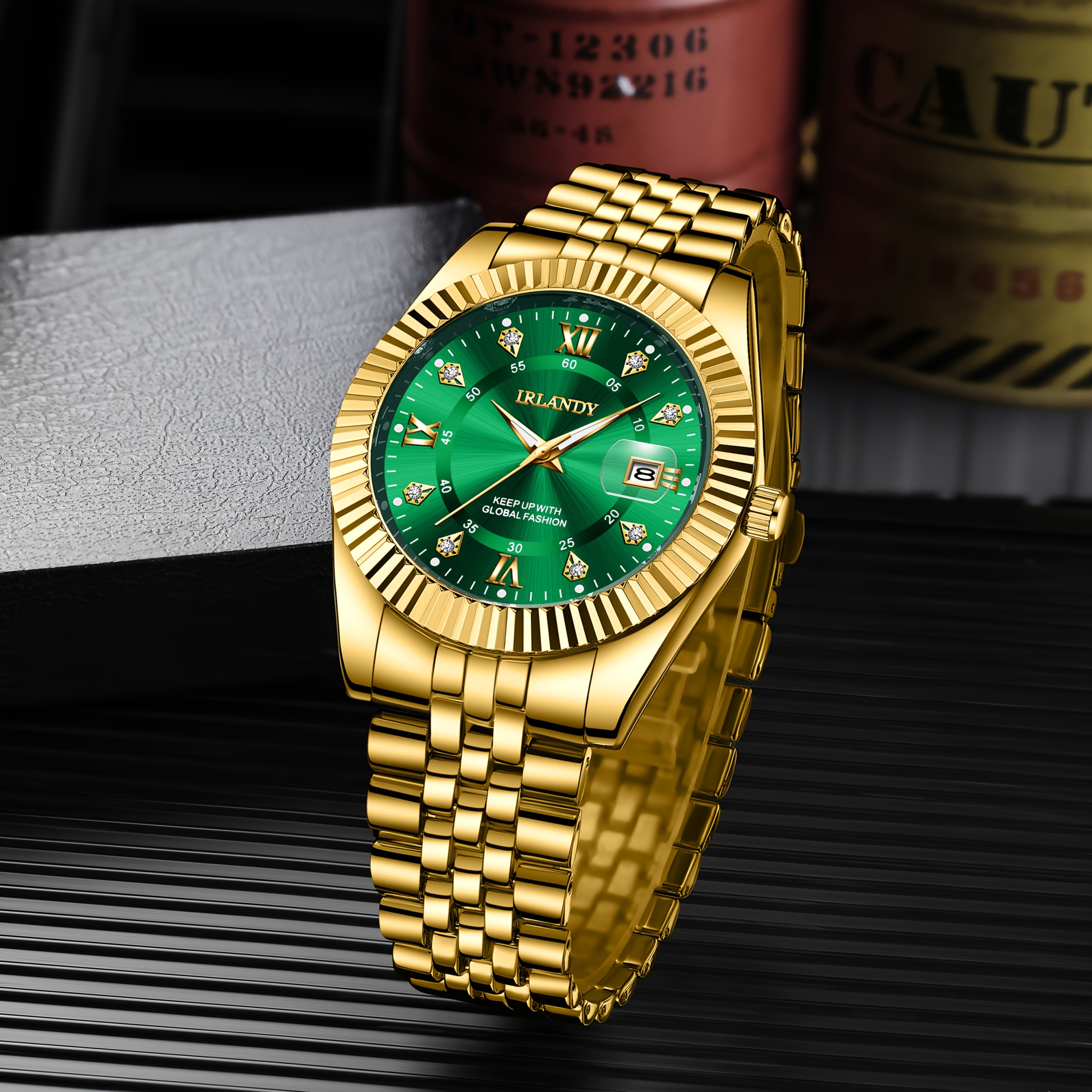 1pc Men'S Luxury Business Fashion Quartz Watch, Classic Roman Numeral Dial, Stainless Steel Strap, Calendar Display, Best Choice for Men'S Gift