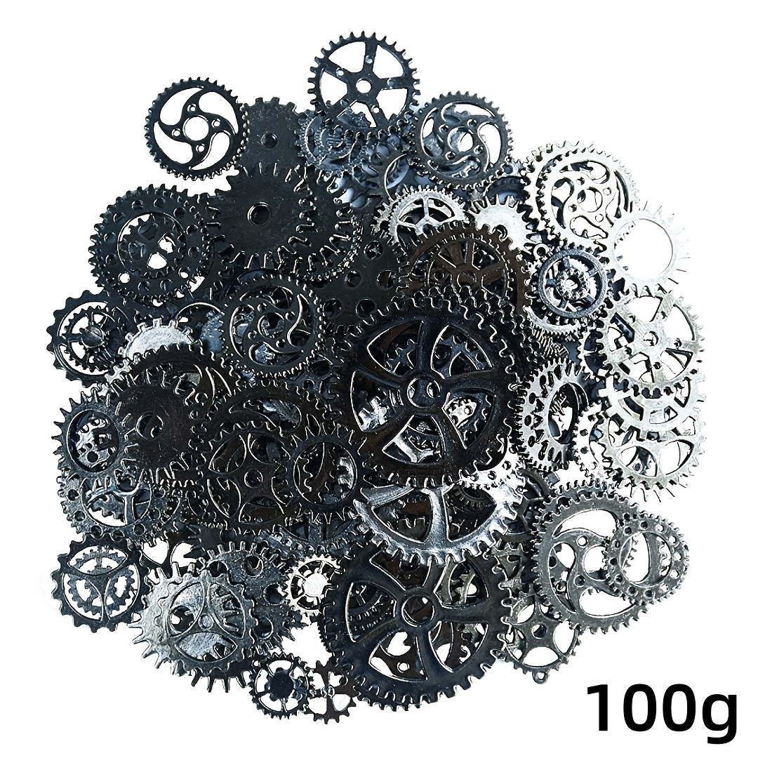 TEMU 50/100/150g Tutti i Tipi di Pendenti in Metallo Stile Steampunk con per Orecchini Fai-da-te, Bracciali, Cavigliere, Collane, Accessori per Borse