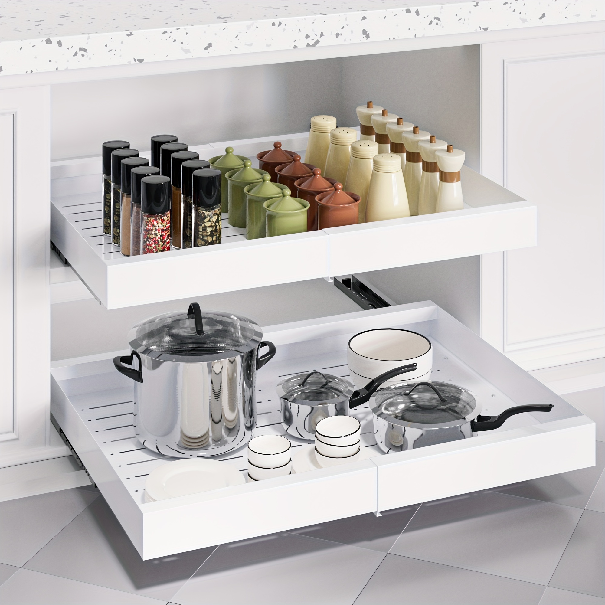 

Zgo Out Organizer, (15.5"-27") Drawer Organizer, Pot And Pan Organizer For , Pantry Organizers And Pan Organizer Drawers