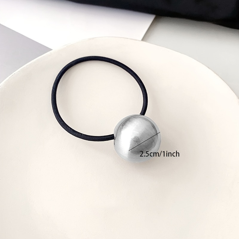 1pc metal ball knot hair tie minimalist elegant hair - Temu display picture 1