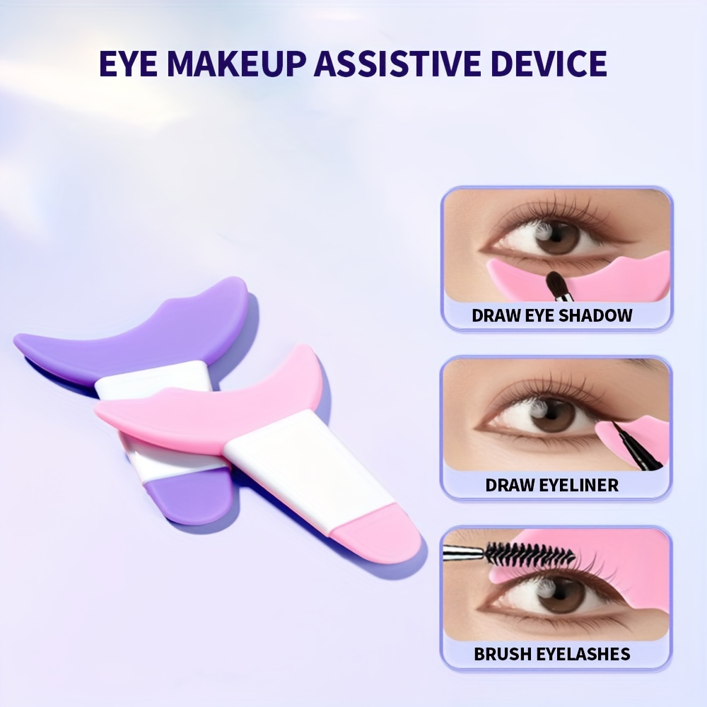 2 Stück Silikon-Lidschatten-Schablonen – Wiederverwendbare Make-up-Hilfe Für Anfänger & Profis