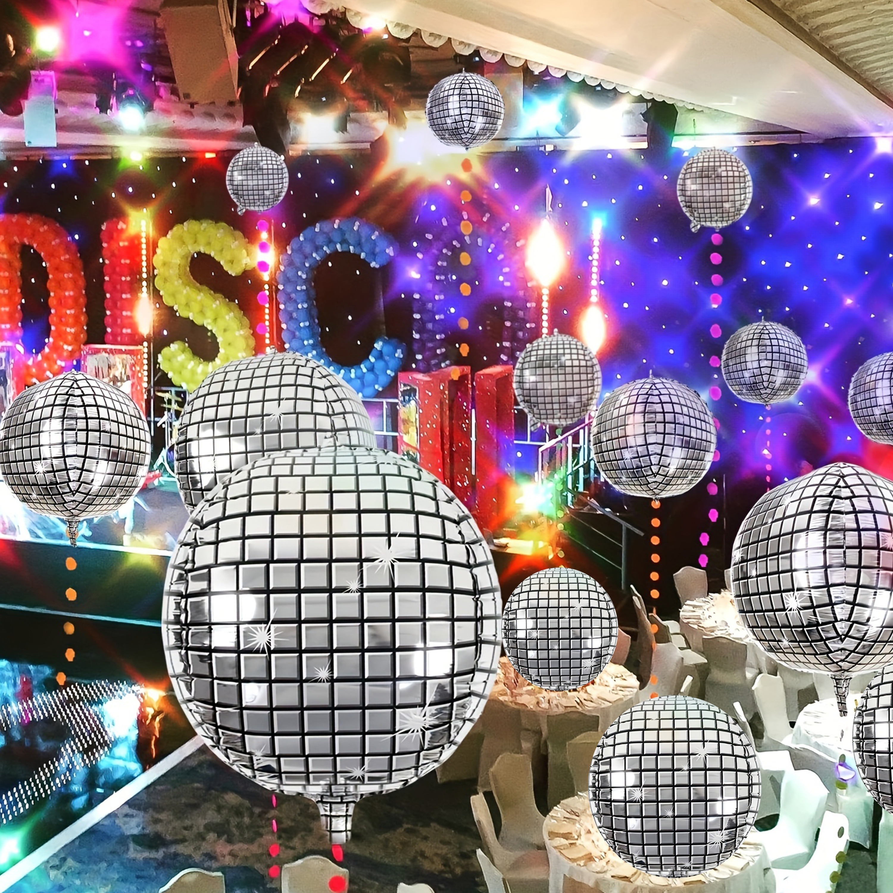QINERSAW Ø20CM Spiegelkugel Silber Party DiscoKugel Spiegel Disco Ball  Party Kugel Mirrorball zum Aufhängen für Party Karneval Geburtstag  Mottoparty Weihnachten Schaumstoff : : Musikinstrumente &  DJ-Equipment